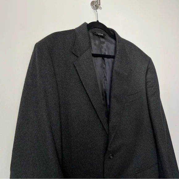 Jos A Bank Gordon Mens Cashmere Sport Coat 46R Dark Gray Jacket Blazer
